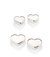 KIT BRINCOS COM CORAÇÕES LISOS DE PRATA MACIÇA 925 Cód. 820225 Coleção Cápsula do Tempo