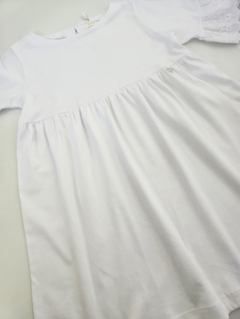 Vestido Nena MC Jersey Broderi en mangas (Blanco) - comprar online