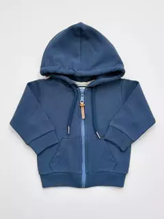 Campera Bebes/as Micropanal con Capucha (Azul Marino)