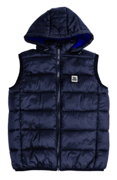 Chaleco Nene Puffer Capucha Desm. Comb. (Azul Marino)