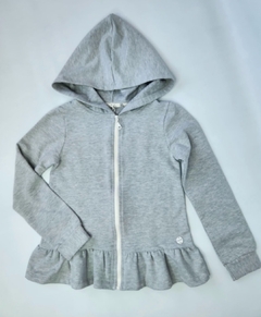 Campera Nena Frisa Elastizado con Volado (Gris Melange) - comprar online
