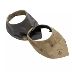 Bandana Babero BB Reversible (Beige Ositos - Tostado liso) - comprar online