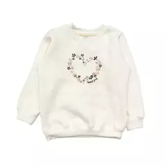 Buzo Nena con Frisa Corazones Flores (Crudo) - comprar online