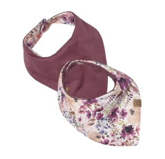 Bandana Babero BB Reversible (Blanco Flores Moradas - Morado Liso) - comprar online