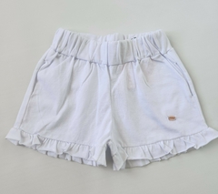 Pantalon Beba Short Liso con con Volados (Blanco)