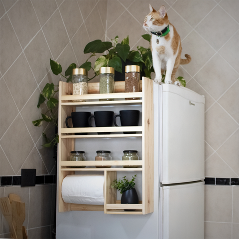 Estante Magnético Lateral de Heladera Con Porta Rollo