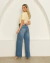 Calça Jeans Wide Leg com Bolsos Frontais na internet