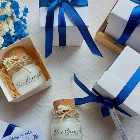 kit 10 velas aromáticas personalizadas + Florzinhas sempre viva - comprar online