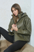 Campera importada puffer cuerina PU efecto gastado con capucha Amazonia - comprar online