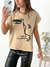 Remera amplia manga rebatible Cara Abstracta - tienda online