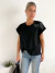 Remera algodón amplia manga rebatible corazon en strass Charonne - comprar online