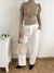 Pantalon sastrero vintage cintura trasera elastizada y falso bolsillo ojal Hensley - BENKA MAYORISTA 