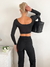 Remera modal soft crop escote en U con sustraccion Hiroki en internet
