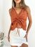 Blusa lino sastrero con tiras para fruncir Laurina - comprar online