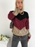 Sweater combinado diseño en V Lenna - comprar online