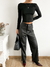 Pantalon bengalina engomada wide leg Monclaire - comprar online