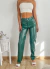 Pantalon cuerina con bolsillos traseros con cierre y boton Olivia en internet