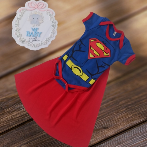 Body Bebê + capa temático Fotografia Mesversário Super Man
