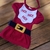 Vestido Temático Mamãe Noel Luxo Bebê 100% algodão Fotografia Mesversário Natal 2 peças