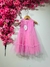 Vestido Festa em Tule com Laço Aplicado Malagah - ROSA - CASTELO DA LIZ