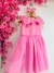 Imagem do Vestido Festa com Aplicação de Strass e Saia de Tule Malagah - ROSA