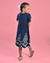 Vestido Infantil Menina Pérolas Milon- AZUL - CASTELO DA LIZ