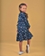 Vestido Infantil Menina Flores Milon - AZUL - loja online