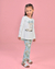 Conjunto Infantil Menina Flores Milon -AZUL - comprar online
