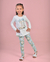 Conjunto Infantil Menina Flores Milon -AZUL na internet