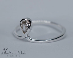 ANEL GOTA COM ZIRCONIA Prata