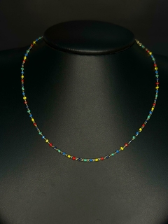 CHOKER PEDRAS COLORIDAS ouro