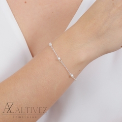 PULSEIRA PEROLAS PEQUENAS prata - comprar online