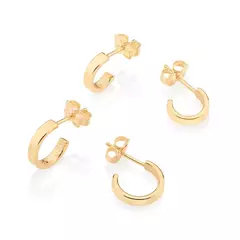 KIT DE BRINCOS MEIA ARGOLAS LISA - 527014 - comprar online