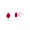 Brinco Ponto de Luz Gota vermelho de Prata –15429