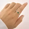Anel Solitário Coração Verde de Prata-2444312