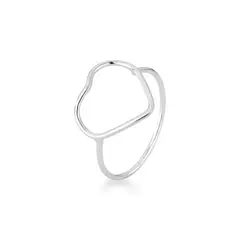 ANEL ARO LISO COM CORAÇÃO VAZADO DE PRATA 925 TAM 22-159500 - comprar online