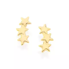 Brinco Ear Cuff Formado por 6 Estrelas Lisas - 522270