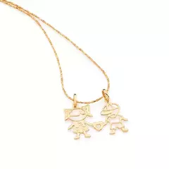 Pingente Menina e Menino com Coração Vazado - 541937 - comprar online