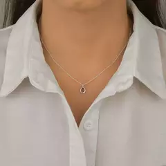 Gargantilha Ponto de Luz Gota Vermelho de Prata –4553240 na internet