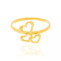 ANEL SKINNY RING FORMADO POR 3 CORAÇÕES VAZADOS -512736 - comprar online