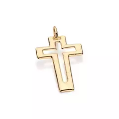 PINGENTE FORMATO CRUZ COM DETALHES TRABALHADOS -541578