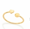 ANEL AJUSTÁVEL COMPOSTO POR UM CORAÇÃO E MEIA ESFERA TRABALHADA - 512963 - comprar online