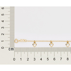 Pulseira de Corações Vazados com Corrente de Elo Cadeado-552008 - comprar online