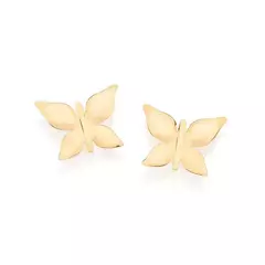 BRINCO BOTÃO BORBOLETA BANHADO A OURO 18K -527058 na internet