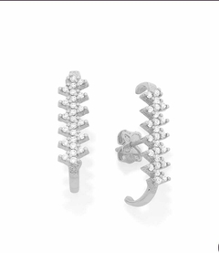 Brinco Banhado a Rhodium Ear Hook Zig Zag Branco –121666 - comprar online