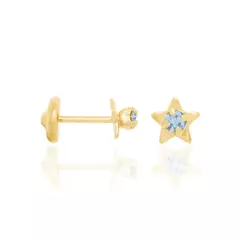 Brinco Infantil Estrela com Cristal - 520724