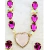 Coração G Rosa opaco + gotas fucsia - cabedal de luxo - o par - comprar online