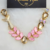 Cabedal de Luxo V Sereia Cauda Dourado com Pedra Rosa de sal