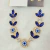 Cabedal de Luxo V - o par - Tri olho grego azul Royal