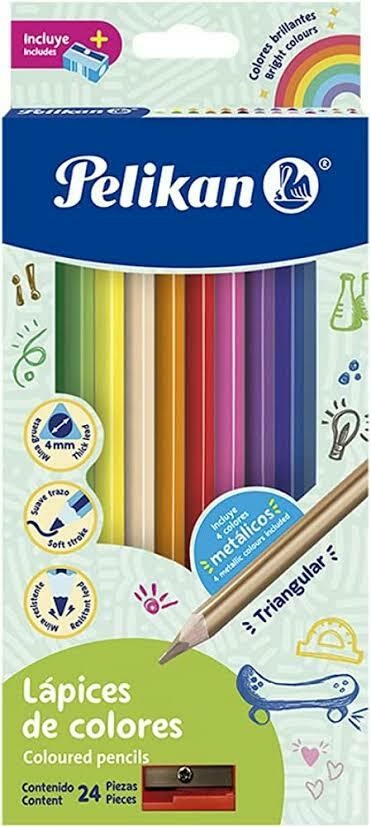 Lápices de colores Pelikan 24 piezas triangular